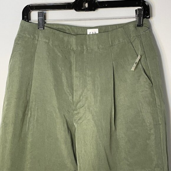 Gap Soft Suit Trouser High Rise Wide Leg Jungle Green Dress Pants NWT 4 Petite - Picture 5 of 13